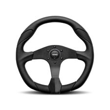 Momo Quark Steering Wheel 350mm Black Polyurethane Brushed Black Anodized