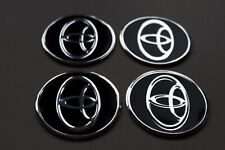 Chrome Black Alloy Wheel Center Cap Logo Emblem Sticker Set 60mm Fits To Toyota