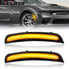Front Bumper Smoked Side Marker Signal Lights For 2015-2022 2016 Dodge Charger