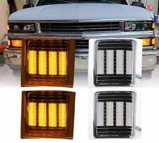 4pc Clear Led Corner Light Side Marker Lights For 94-98 Chevy Ck 1500 2500 3500