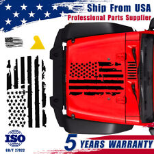 35x20 Distressed Usa Flag Hood Sticker Vinyl Decal Fit Jeep Wrangler Jk Jl Tj