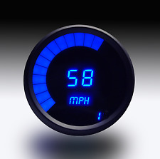 3 38 Universal Digital Memory Speedometer Blue Led Gauge Black Bezel Usa Made