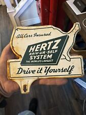 Hertz Drive It Yourself 7 Metal Plate Topper Dealership Gas Oil Sign Station Tr
