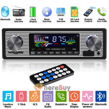Bluetooth Vintage Car Radio Mp3 Player Stereo Usb Aux Classic Audio 1din In Dash