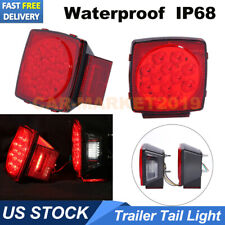 Waterproof Square Led Trailer Lights Kit License Plate Light Fo 12v Camper Truck