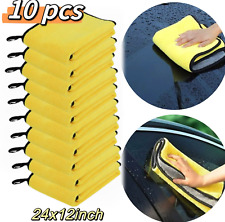 Yellow 10x Car Wash Microfiber Towel 24x12 Cleaning Drying Car Care Soft Cloth