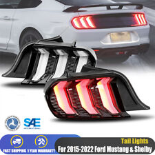 For 2015-2022 Ford Mustang Tail Lights Led Sequential Turn Signal Euro Style New