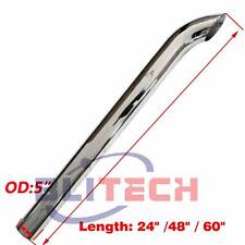 Chrome 5 In Curved Stack Pipe 5 Od X 24 48 60 Length Exhaust Semi Truck Tube