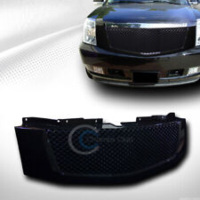 For 07-14 Cadillac Escaladeext Glossy Black Mesh Front Hood Bumper Grill Grille