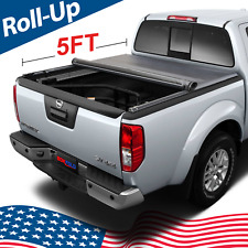 Soft Roll-up Bed Cover Tonneau Cover For 2005-2024 Nissan Frontier 5ft Truck Bed