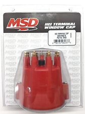 Msd 8433 Red Distributor Cap W Wire Retainer For Chevy V8 Hei