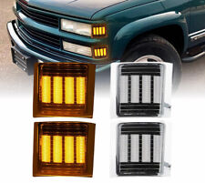 4pc For 94-98 Chevy Ck 1500 2500 3500 Clear Led Corner Light Side Marker Light