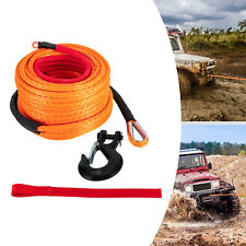 38x100ft Synthetic Winch Rope With Hook Orange Winch Cable Wprotective Sleeve