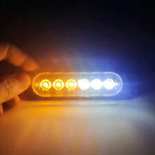 6 Led Amber Car Truck Emergency Beacon Warning Hazard Flash Strobe Light Bar New
