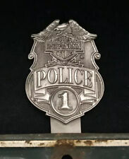 Harley-davidson 1 Police Badge Emblem Motorcycle Car Solid License Plate Topper
