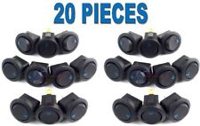 20 Pack 12 Volt Round Rocker Switch With Blue Led Car Automotive On Off Car Auto