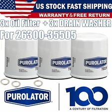 For Hyundai Kia Oe Fit 26300-35505 3 Pcs Engine Oil Filter Washers Fit