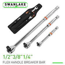 3-piece Flex-head Breaker Bar Set 12 38 14 Drive 15 10 6 180 Rotatable