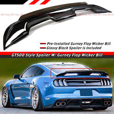 For 2015-2023 Ford Mustang Gt500 Style Spoiler W Smoke Gurney Flap Wicker Bill