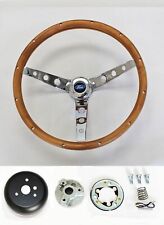 1958-1963 Ford Wood Steering Wheel By Grant 15 Walnut Chrome Spokes