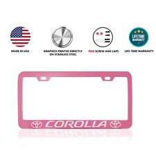 Toyota Corolla Stainless Steel Pink License Plate Frame High Quality
