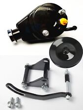 Sbc Sb Chevy 350 327 Black Saginaw Power Steering Pump W Bracket Pulley Kit