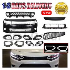 Front Bumper Cover Full Body Kit Hellcat Style For 15-22 Dodge Charger W Light