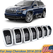 7x Chrome Front Bumper Grille Insert Honeycomb Mesh For Jeep Cherokee 14-18 Set