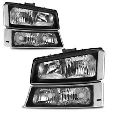 For 2003-2007 Chevy Silverado Avalance 1500 Black Headlight Signal Bumper Lamp