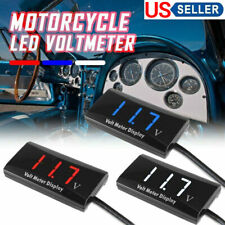 Motorcycle Dc 12v Digital Voltmeter Gauge Led Display Battery Voltage Meter Us
