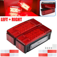 Leftright Led Waterproof Red Trailer Boat Rectangle Stud Stop Turn Tail Lights