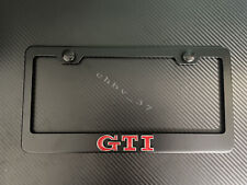 1x Red Gti 3d Emblem Black Stainless License Plate Frame Rust Free