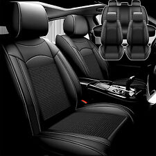 For Toyota Leather Linen Front Rear Car Seat Covers 5-sit Protector Full Set