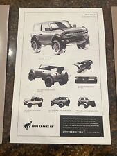 Limited Edition Ford Bronco Owners 6th Gen Design Sketch Poster Fomoco