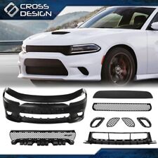 Front Bumper Cover Full Body Kit Hellcat Style Fit For 2015-2022 Dodge Charger