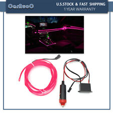 2m For Car Interior Decor Pink Neon Led Light Glow El Wire Stripcontroller