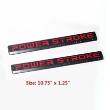 2x Oem Powerstroke Emblem Turbo Badge Fits F250 F350 6.0l 6.7l 7.3l Black Red
