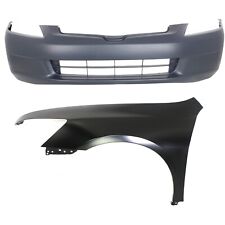 Front Bumper Cover Kit Includes Left Fender For 2003-2005 Honda Accord Capa