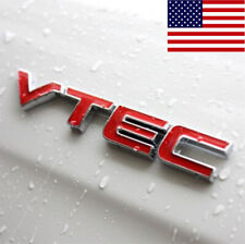 Red Metal Vtec Logo Chrome Emblem Car Letter Sticker Auto Fender Decal Us