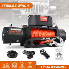 Electric Winch 9500lbs 12v Synthetic Rope Towing Truck Trailer Jeep 4wd