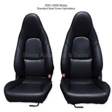 Mazda Miata Pair Of Seat Covers Kit 2001-2005 Standard Seats Black Leatherette