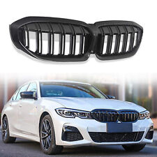 Front Kidney Grille For 2019-2022 Bmw 3 Series G20 Gloss Black Double Slat Grill