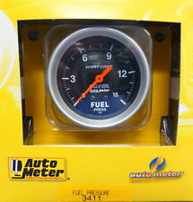 Auto Meter 3411 Sport Comp Mechanical Fuel Presure Gauge 0-15 Psi 2 58 Black
