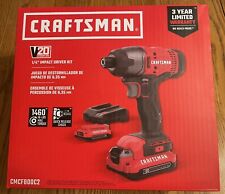 Craftsman Cmcf800c2 14 Impact Driver Kit With 2 Batteries And Charger. New