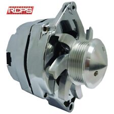 New Alternator For Gm 100amp Chrome 1-wire With Billet Fan 6-groove Pulley