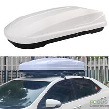 14 Ft Abs Car Roof Top Box Cargo Luggage Carrier 2 Locks Toolless Install White
