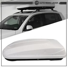 Abs Car Roof Top Box Cargo Luggage Carrier White 14 Cubic Feet W2 Locks