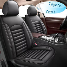 For Toyota Venza 2009-2016 Car 5 Seat Covers Cushion Black Microfiber Leather