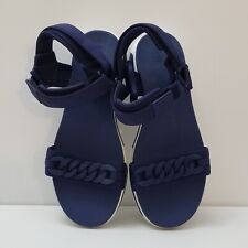 Fitflop Womens Size 11 Heda Chain Back Strap Sandals Midnight Navy Blue W53-399