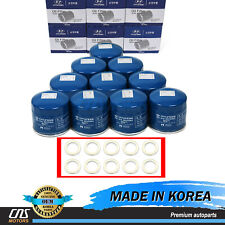 Genuine Engine Oil Filters Washers 10pack For Hyundai Kia Oem 2630035505